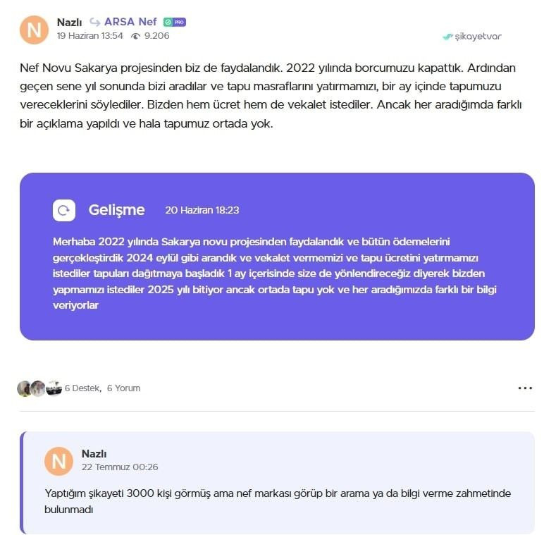 Sakarya'da Nef Arsa Mağduriyeti - Sayfa 1