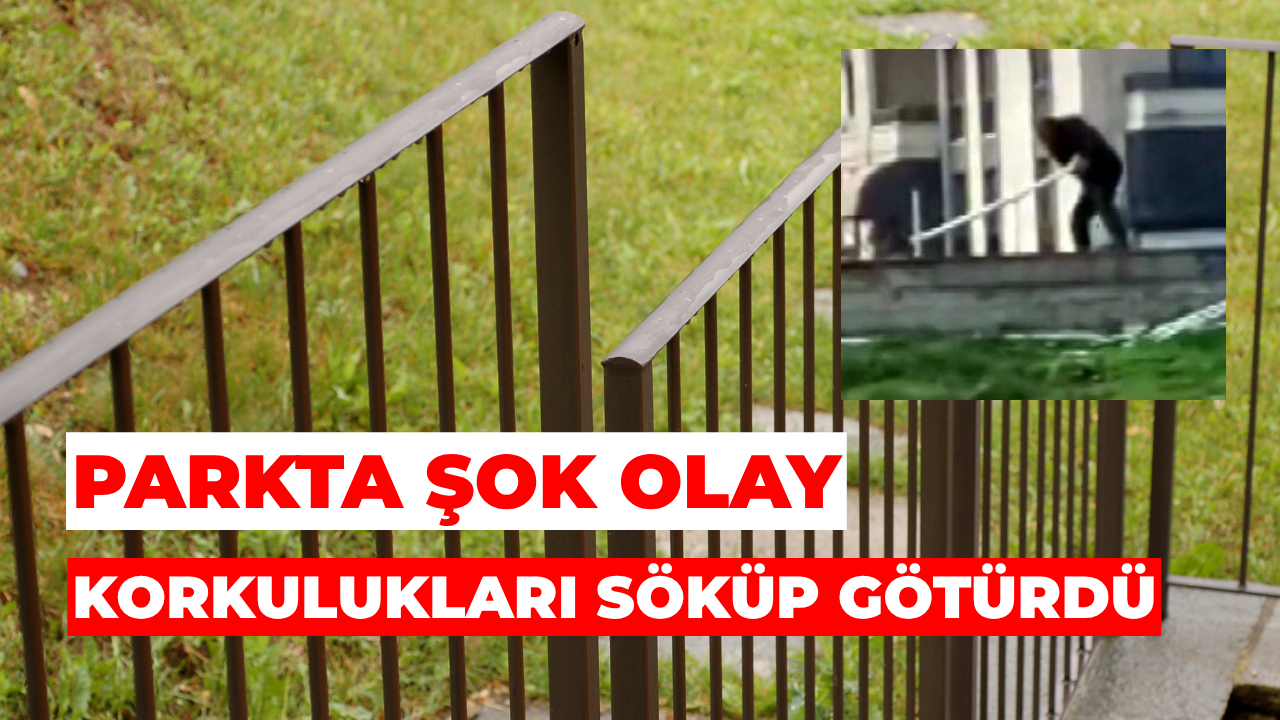 Serdivan’da Parkta Şaşırtan Görüntü: Korkulukları Söküp Götürdü