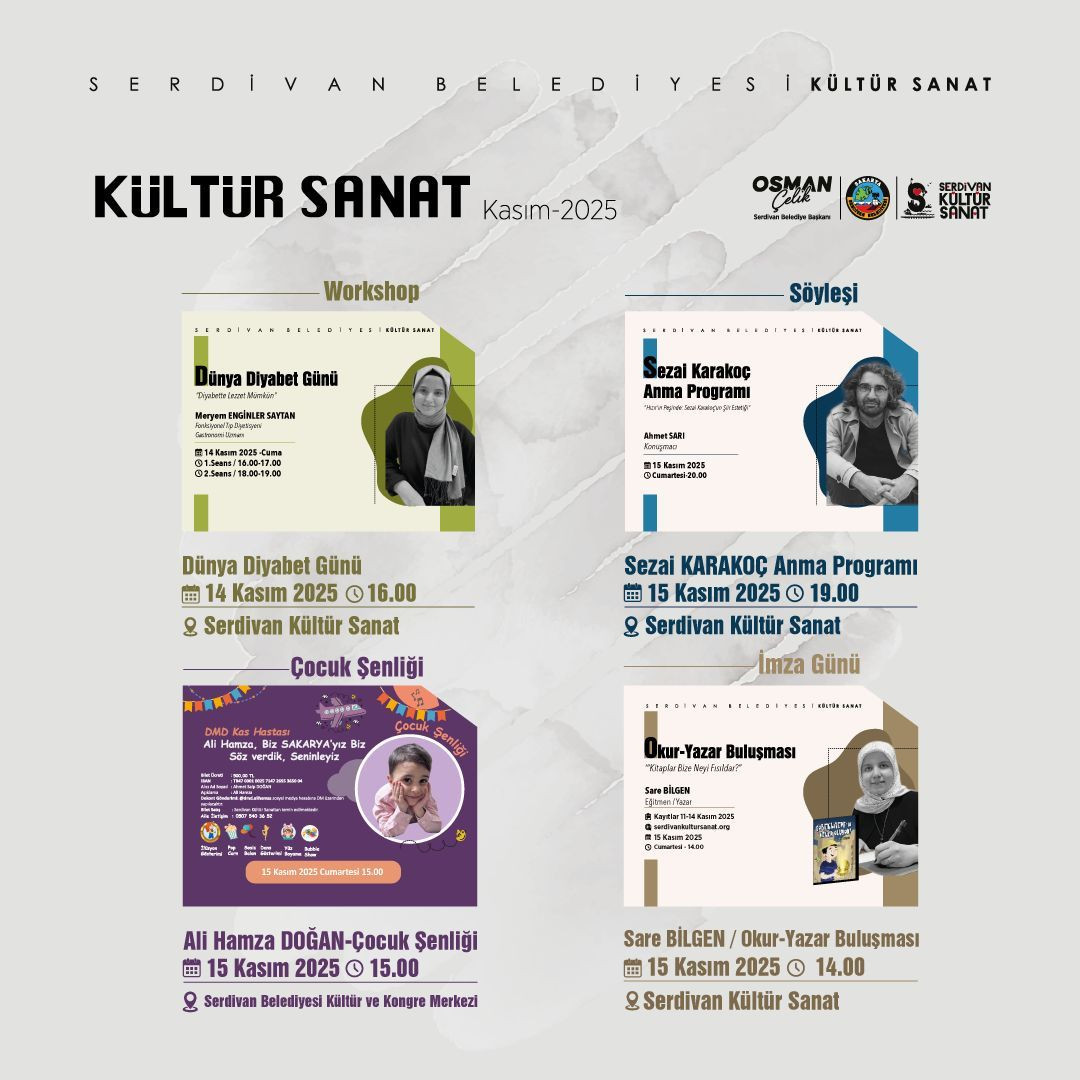 Serdivan’da Kasım Ayı Kültür Sanat Takvimi Dolu Dolu - Sayfa 2