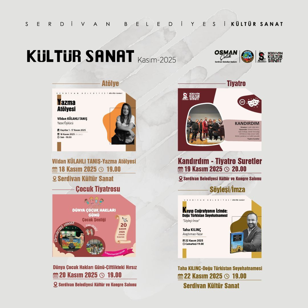 Serdivan’da Kasım Ayı Kültür Sanat Takvimi Dolu Dolu - Sayfa 3