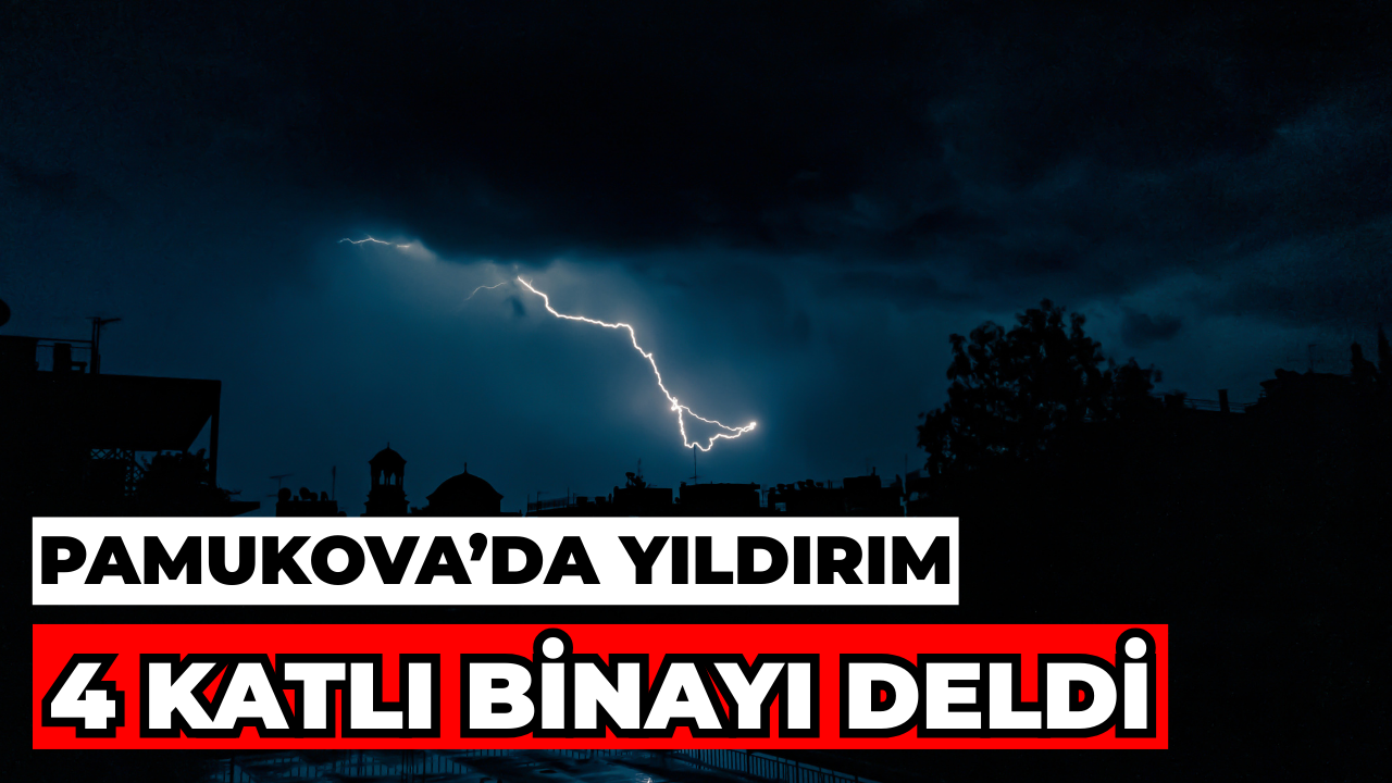 Pamukova’da Yıldırım 4 Katlı Binayı Deldi, Mahalle Sokağa Döküldü