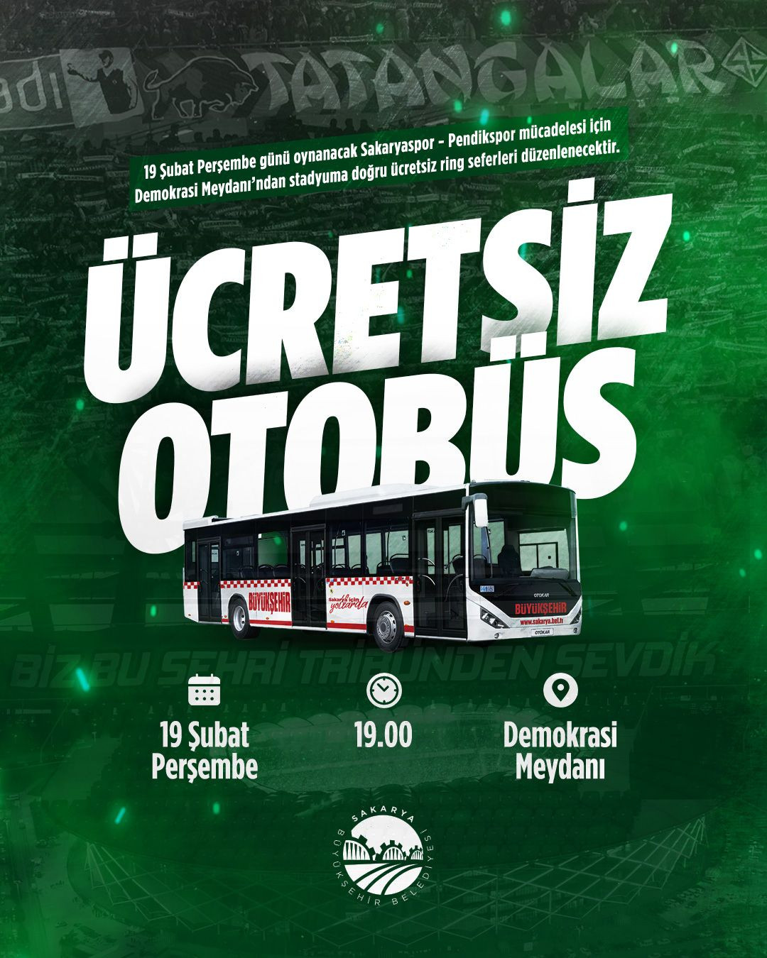 Büyükşehir’den Sakaryaspor Maçına İftar Sonrası Ücretsiz Ring Seferi - Sayfa 1